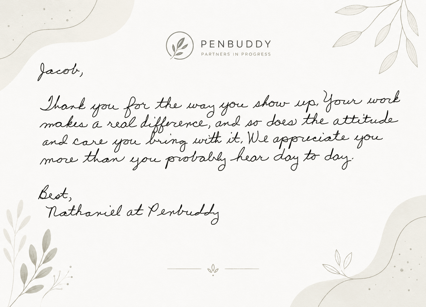 PenBuddy handwritten recognition card