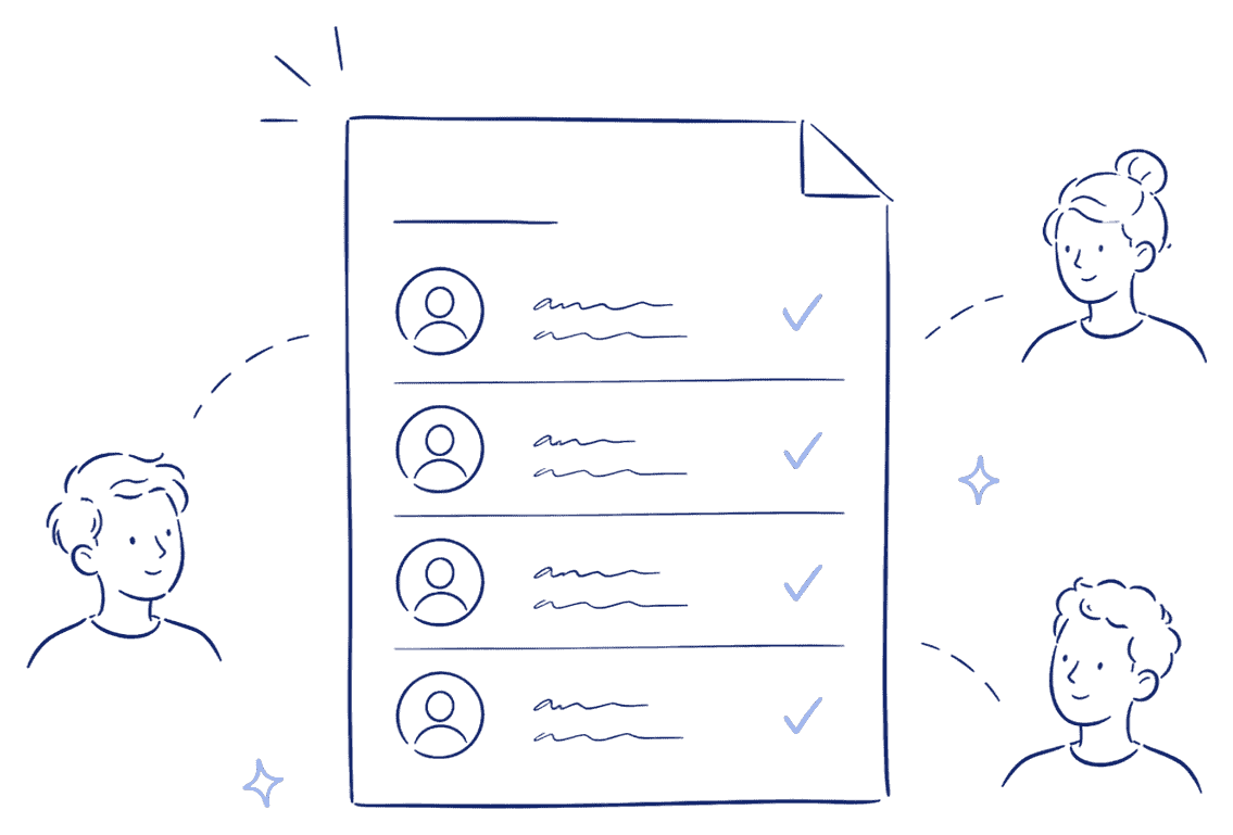 Employee roster and document illustration
