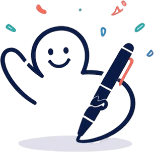PenBuddy mascot celebrating a sent recognition card