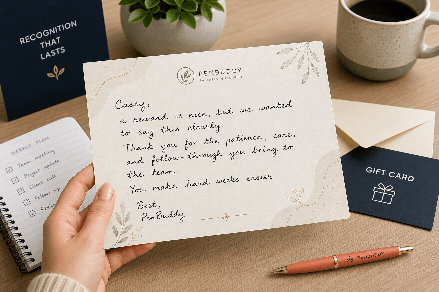 Handwritten employee card contrasted with digital recognition