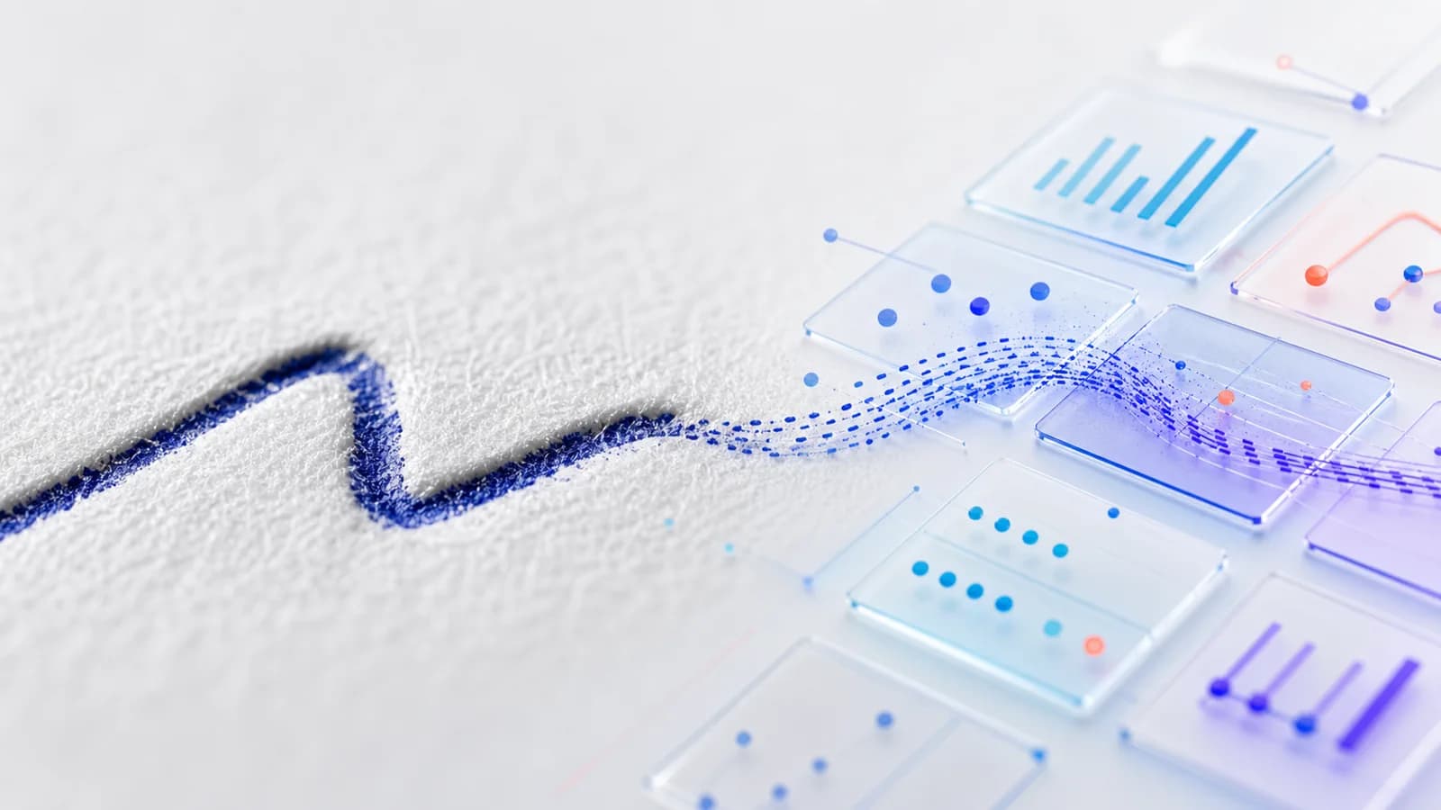 Close-up of real ink on a recognition card beside employee retention indicators