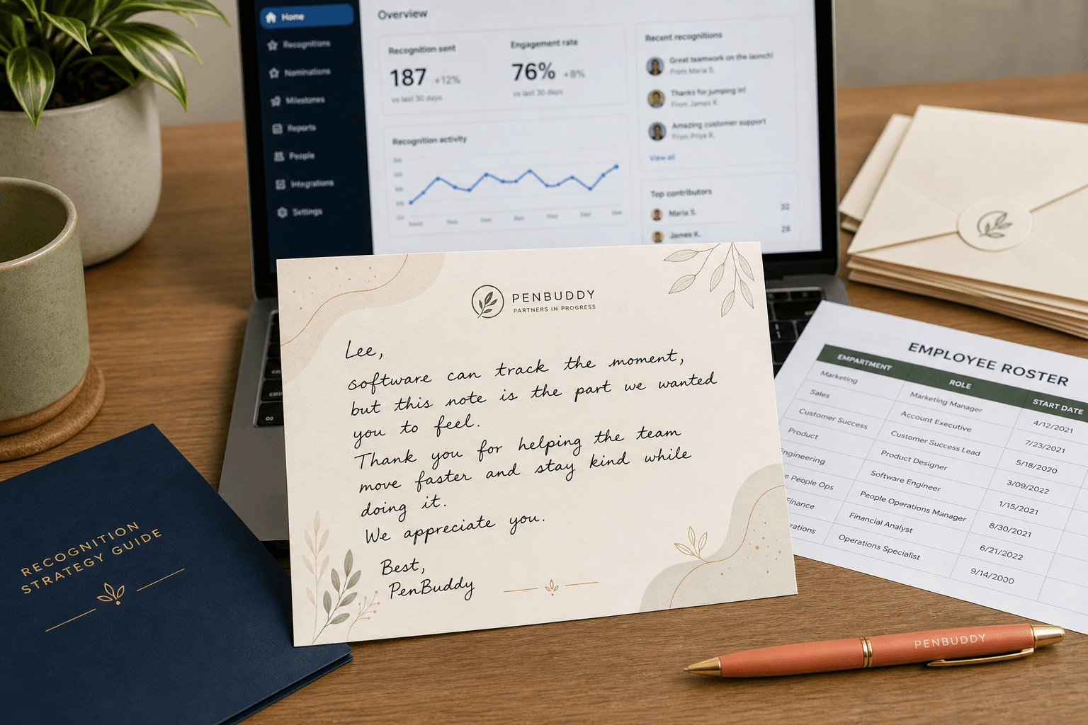 Physical handwritten card compared with digital recognition tools